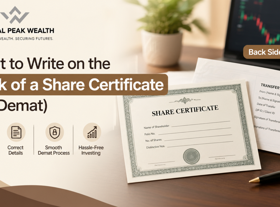 what to write on back of share certificate