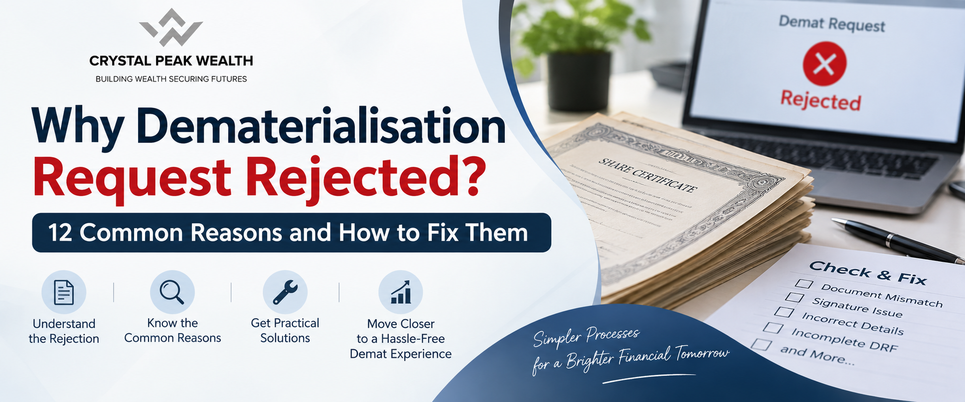 why dematerialisation request rejected