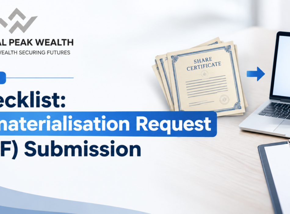 dematerialisation request form checklist