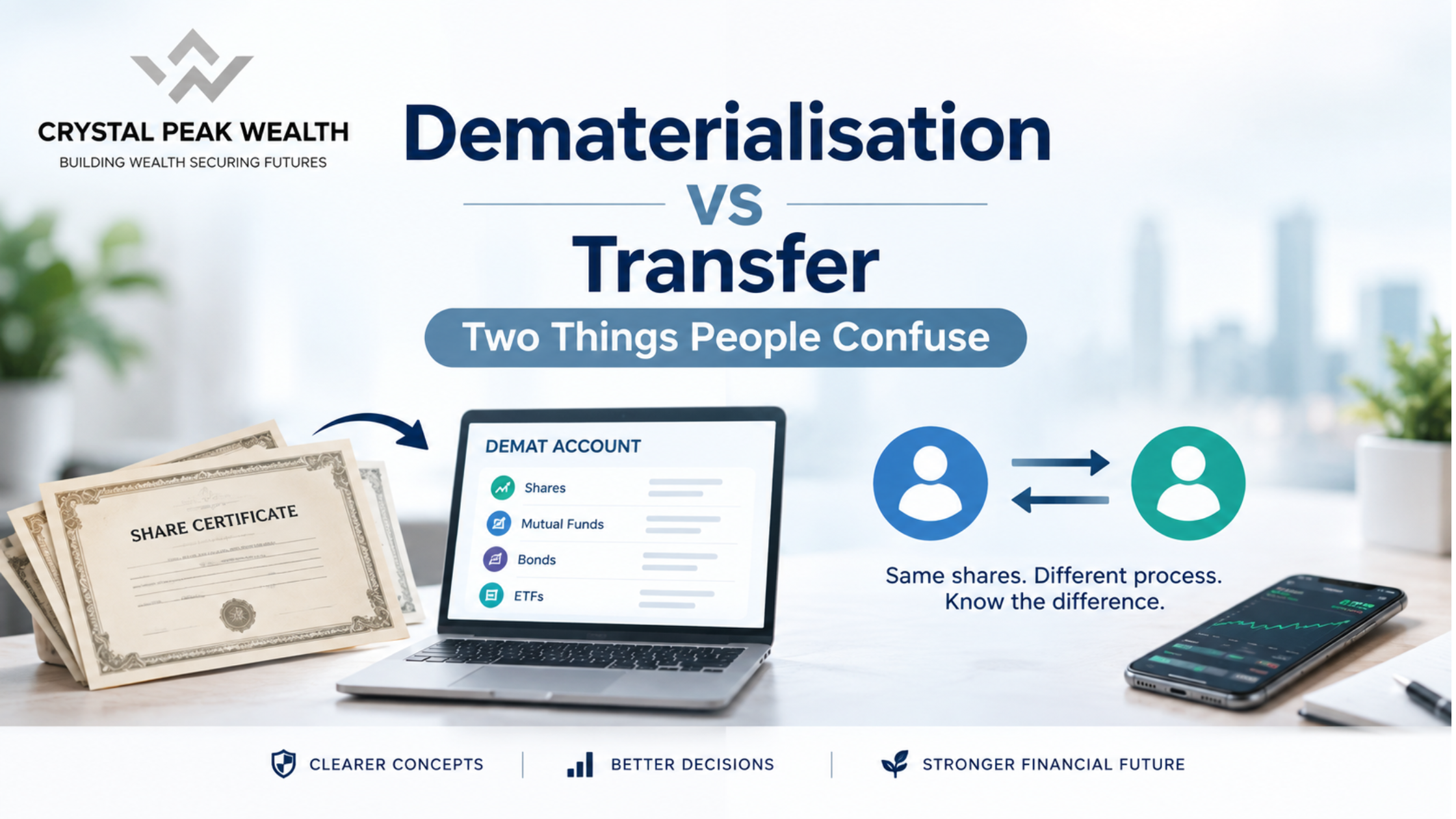 dematerialisation vs transfer of shares